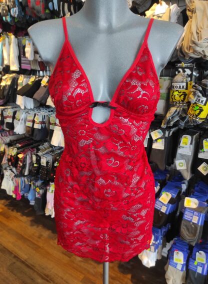 Zita masnival díszített piros babydoll S-XXL-ig